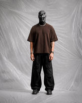 BROWN OVERSIZED BASIC T-SHIRT