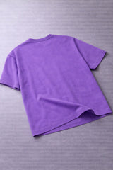 PURPLE OVERSIZED BASIC T-SHIRT