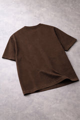BROWN OVERSIZED BASIC T-SHIRT