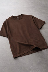BROWN OVERSIZED BASIC T-SHIRT