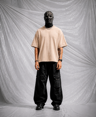 BEIGE OVERSIZED BASIC T-SHIRT