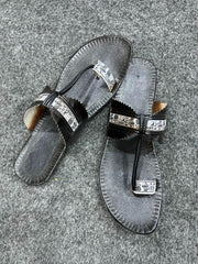 Mehr Black Kolapuri Chappal - Women
