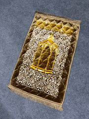 Golden & Brown Printed Prayer Mat