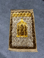 Golden & Brown Printed Prayer Mat