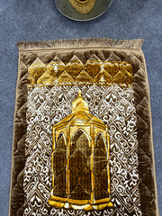 Golden & Brown Printed Prayer Mat