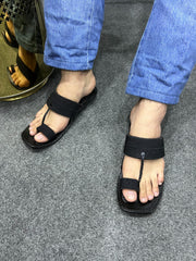 Jashan Black Kolapuri Chappal - Men