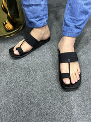 Jashan Black Kolapuri Chappal - Men