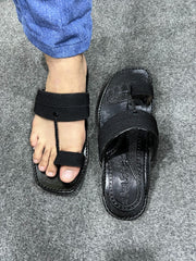 Jashan Black Kolapuri Chappal - Men