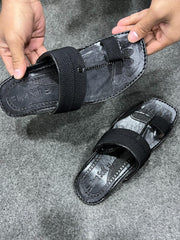 Jashan Black Kolapuri Chappal - Men