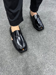 ZARBI Black Peshawari Chappal