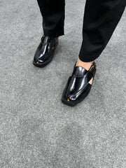 ZARBI Black Peshawari Chappal