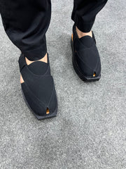 CHITRALI Black Peshawari Chappal