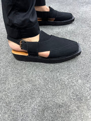 CHITRALI Black Peshawari Chappal