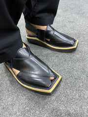 KAPTAAN Black Peshawari Chappal