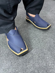 KAPTAAN Blue Peshawari Chappal