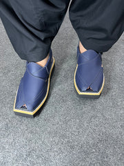 KAPTAAN Blue Peshawari Chappal