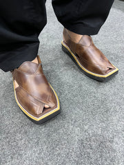 KAPTAAN Cheetah Print Peshawari Chappal