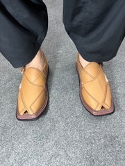 Triple Gear Beige Peshawari Chappal