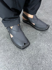 Triple Gear Black Peshawari Chappal