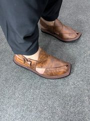 Triple Gear Cheetah Print Peshawari Chappal