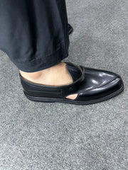 Midnight Black Peshawari Chappal