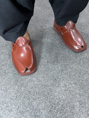 Rust Maroon Peshawari Chappal