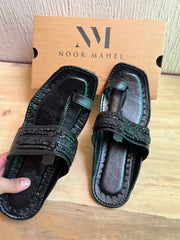 Sultan Comfy Sole Black Kolhapuri - Men