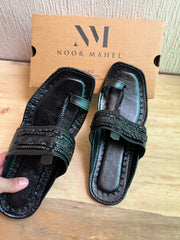 Sultan Comfy Sole Black Kolhapuri - Men