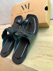 Sultan Comfy Sole Black Kolhapuri - Men