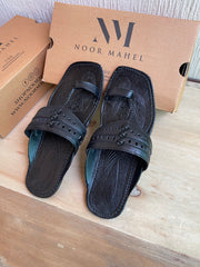 Black Kolapuri Chappal - Men