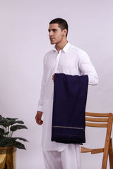 Khwab Navy Blue Men Shawl