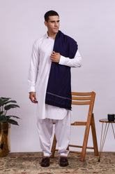 Khwab Navy Blue Men Shawl