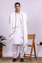 Jashan White Men Shawl