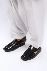ZARBI Black Peshawari Chappal