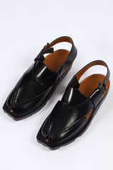ZARBI Black Peshawari Chappal