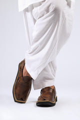 KAPTAAN Cheetah Print Peshawari Chappal