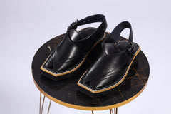 KAPTAAN Black Peshawari Chappal