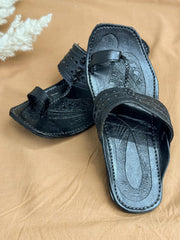 Black Kolapuri Chappal - Men