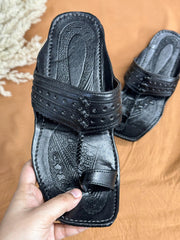 Black Kolapuri Chappal - Men