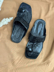 Black Kolapuri Chappal - Men