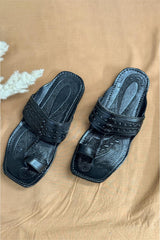 Black Kolapuri Chappal - Men