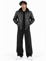 The Aviator Fur Leather Jacket