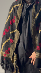 Nayab Black Signature Shawl (Unisex)