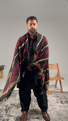 Nayab Black Signature Shawl (Unisex)