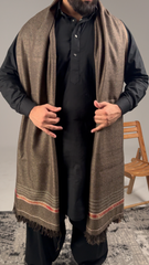 Manzil Brown & Black Textured Men Shawl