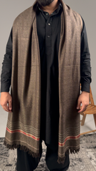 Manzil Brown & Black Textured Men Shawl