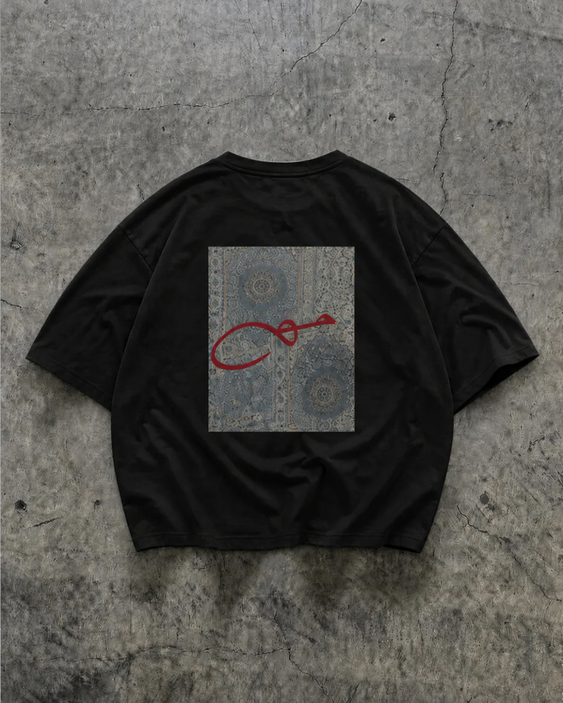 Haq Patchwork Oversize T-Shirt – Black