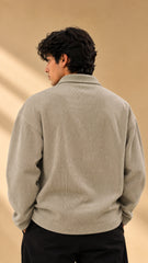 Sand Ribbed Quarter-Zip