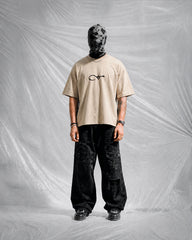Haq Patchwork Oversize T-Shirt – Beige