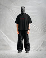 Haq Patchwork Oversize T-Shirt – Black